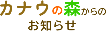 カナウの森からのお知らせ